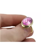 Oro amarillo de 14 quilates Amatista Anillo Estilo vintage vrc285y